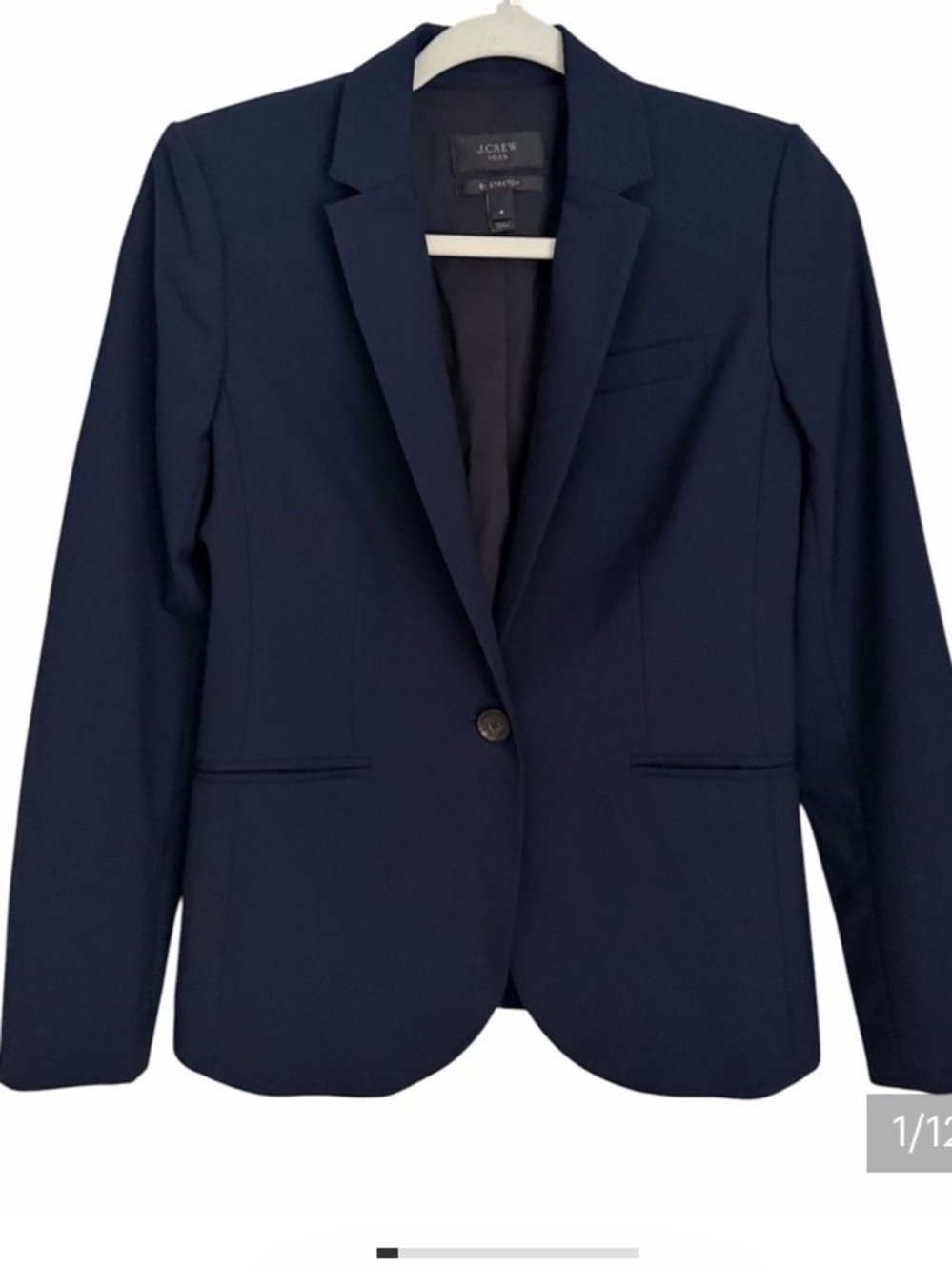 J. Crew 1035 Bi- Stretch Navy Blazer
